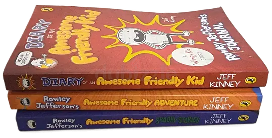 Original book, Diary of an Awesome Friendly Kid trilogy by Jeff Kinney - 3 paperback books