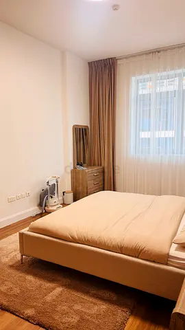 Queen bed with mattress, bedside drawers and dresser with mirror