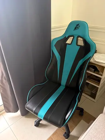 Blue and Black Racing-Style Gaming Chair — Good Condition