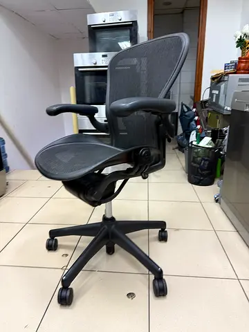 Herman Miller Ergonomic mesh office chair with adjustable armrests and lumbar support
