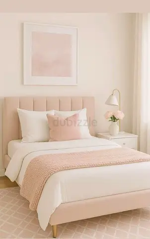 Elegant modern upholstered 160*200 blush pink colour queen size bed