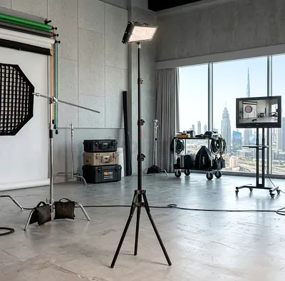 LED Tall Studio Light on Adjustable Tripod Stand - Good Condition