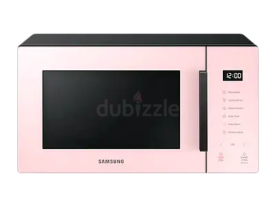Bespoke Solo Microwave Oven with Quick Defrost and Glass Touch, 23L, Pink
