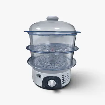 Black Decker Electric Food Steamer - 3 Tier, Used (Excellent Condition)