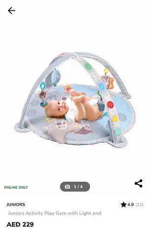 Juniors Baby Activity Play Gym with Lights, music and Toys - Very good Condition