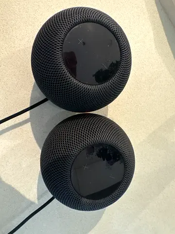Pair of Space Gray Apple HomePod mini speakers