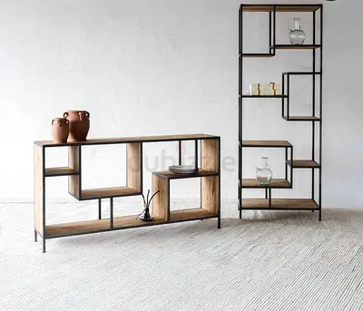 NORDIC INDUSTRIAL WOOD BOOKSHELF