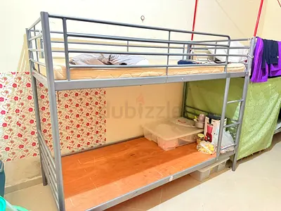 Metal Bunk Bed Frame with Ladder - Good Condition
