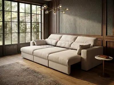 IKEA Esklstuna L shape Sofa Bed Beige