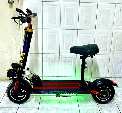 Electric Scooter with Seat — Dual Wheel, LED Lights, Comfortable Saddle