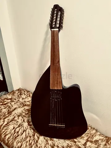 Black 12-String Acoustic Guitar - Good Condition