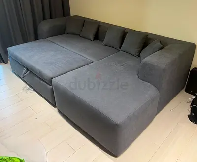 Sofa bed and small table