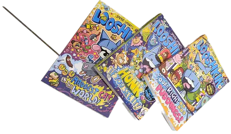 Set of 3 original 'Looshkin' Children's Graphic Novels - Fun Illustrated Books. Excellent condition