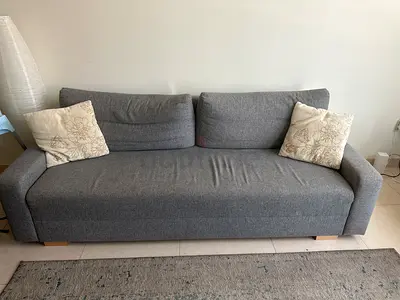 Grey 3-seater Fabric Sofa bed- Good Condition