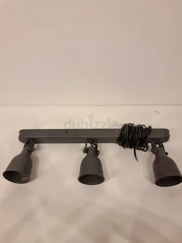 Three-bulb Adjustable Track Light / Spotlight Fixture - Grey