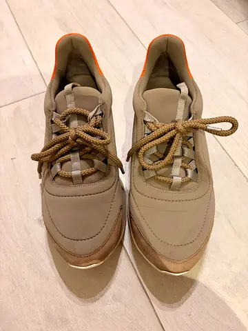 HERMES Paris Miles men's Sneaker Orange Brown Trainer Run