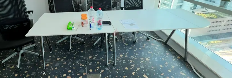 IKEA White folding office table — 2.5m long, good condition
