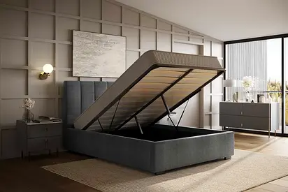 Luxury Gray colour 180*200 upholstered hydraulic bed