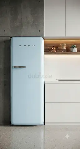 SMEG Pastel Blue Retro-Style Single-Door Refrigerator – Premium Italian Design