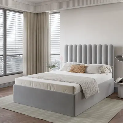 Grey Brand New twin size bed with mattress good quality double bed