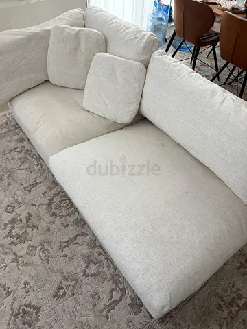 Light beige 3-seater fabric sofa, good condition