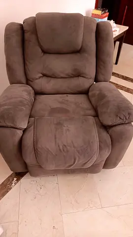 Comfortable single recliner armchair in grey microfiber - good condition