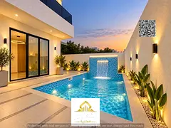 Modern freehold villa with a swimming pool for sale, featuring Dubai-style design and located on She