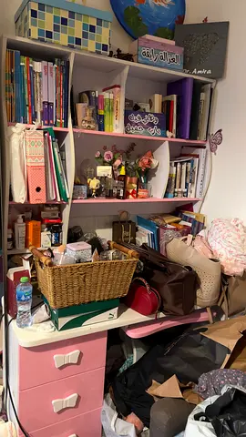Pink and white children's bookshelf with drawers - used