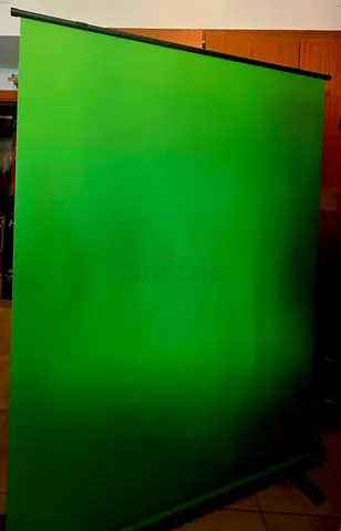 Portable 120 Inch Green Projection Screen Retractable Roll-Up. Infinitely Adjustable. New. Unused.