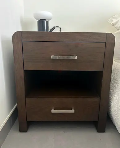 Solid Wood Nightstand / Bedside Table with Two Drawers