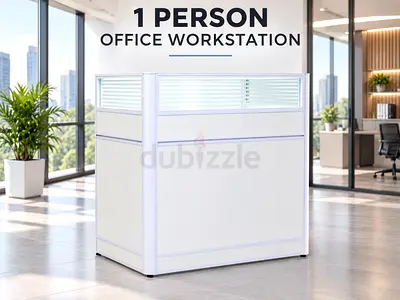 1 Person Office Workstation – Office Table with Privacy Panels