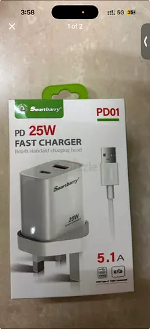 Smartbarry PD01 25W Fast Charger with USB-C Cable (5.1A)