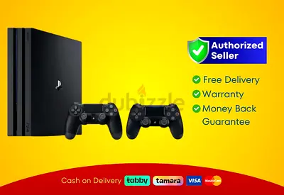 Sony PlayStation 4 - Pro - Black - 1TB with 2 Controller | New |  Warranty | FREE  Delivery