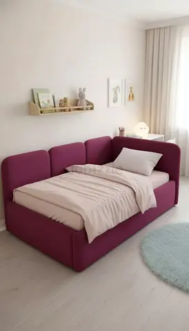 Modern Purple Upholstered Daybed for Kids Room