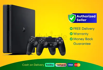 Sony PlayStation 4 - Slim - Black - 500GB with 2 Controller | New | Warranty | FREE Delivery