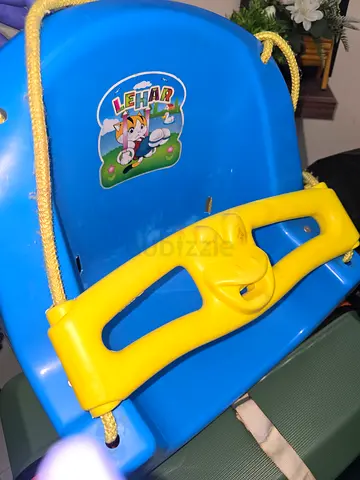 Blue Plastic Baby Crib/Play Swing Seat with Safety Rope
