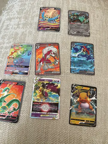 Collection of 9 Pokémon TCG Holo/EX/V Cards - Mixed Rare Set