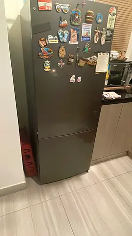 Grey Double-Door Refrigerator - Good Working Condition