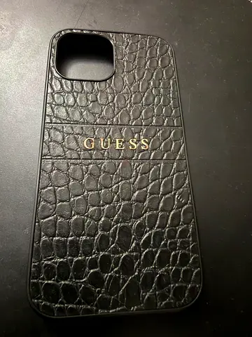 GUESS Black Croc-Pattern Leather Phone Case (iPhone) for 12 mini and 13 mini