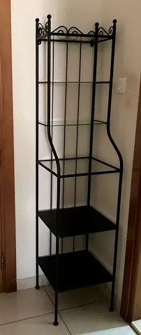 IKEA steel and glass rack with 6 shelves