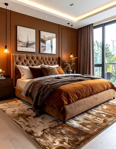 Modern Upholstered Bed with Tufted Headboard