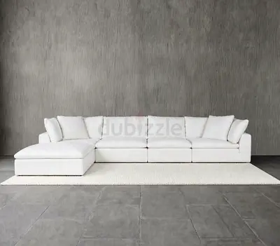 29800Aed Retail __Marina home cloud lucious sofa five piece white linen fabric