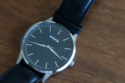 MVMT Classic Black Dial Men's Watch with Leather Strap