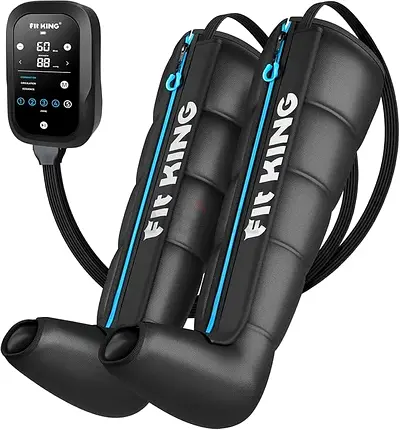 FIT King Pro Air Compression Boots Leg Recovery System Massager Boots with 5-Zone Custom Therapy
