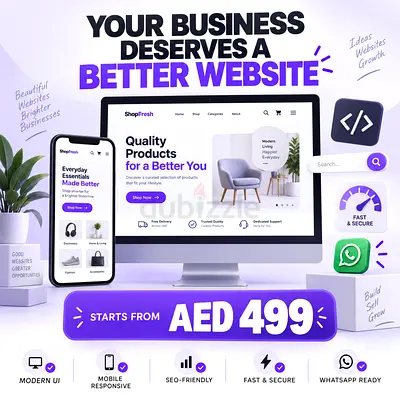 499 AED - Mobile-Friendly Website & Ecommerce Design Ajman - From 499 AED