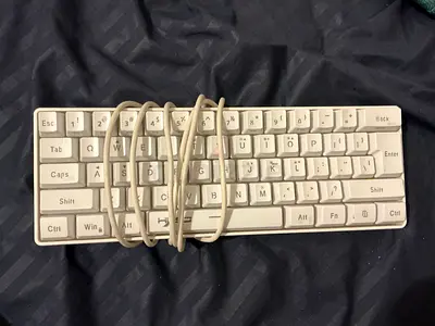 Compact wired 60% mechanical-style keyboard - white