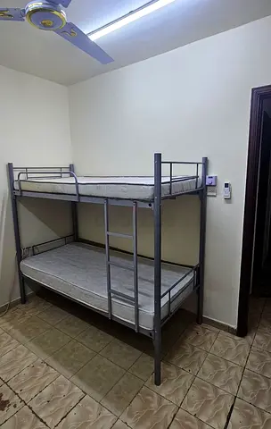 2 set Metal Bunk Bed Frame - Twin over Full, Silver with mattresses