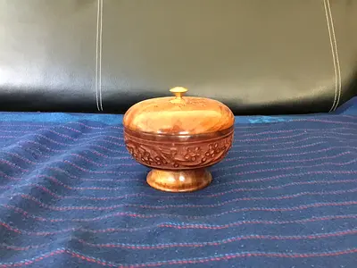 Engraved Wooden Incense Burner