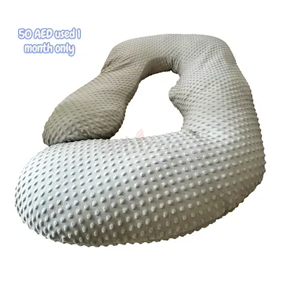 Large U-Shaped Nursing / Pregnancy Pillow - Light Grey, Gently Used