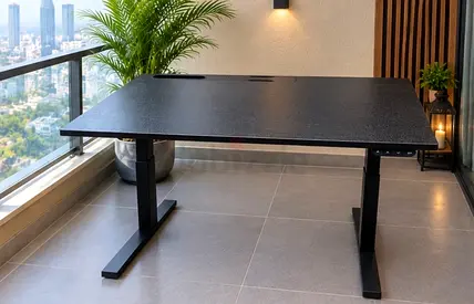 Black Electric Height-Adjustable Standing Desk - Spacious Office Table